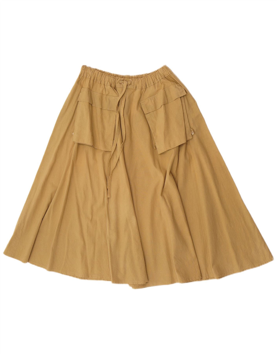 Vintage Womens A-Line Skirt IT 42 Medium  Khaki Cotton