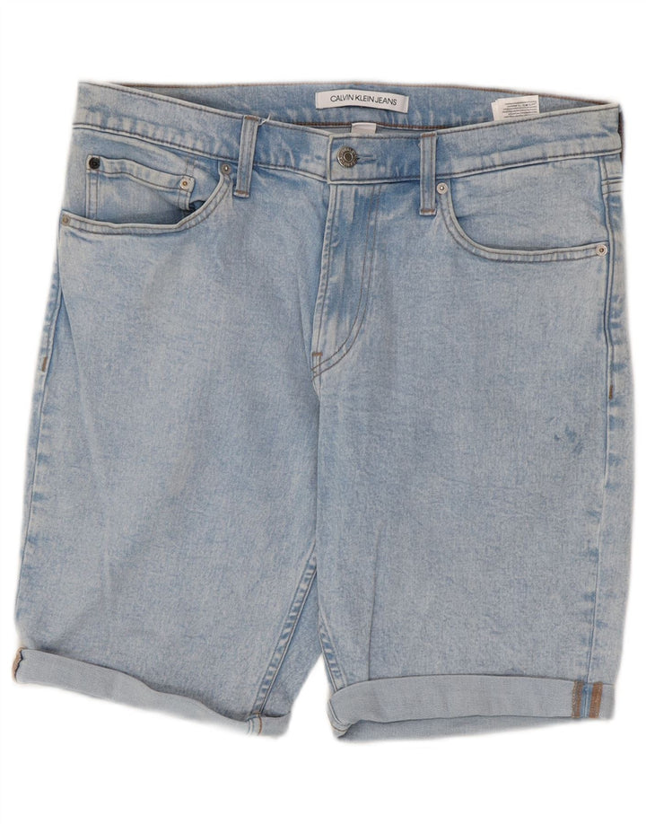 Calvin Klein Mens Denim Shorts W33 Medium Blue Cotton