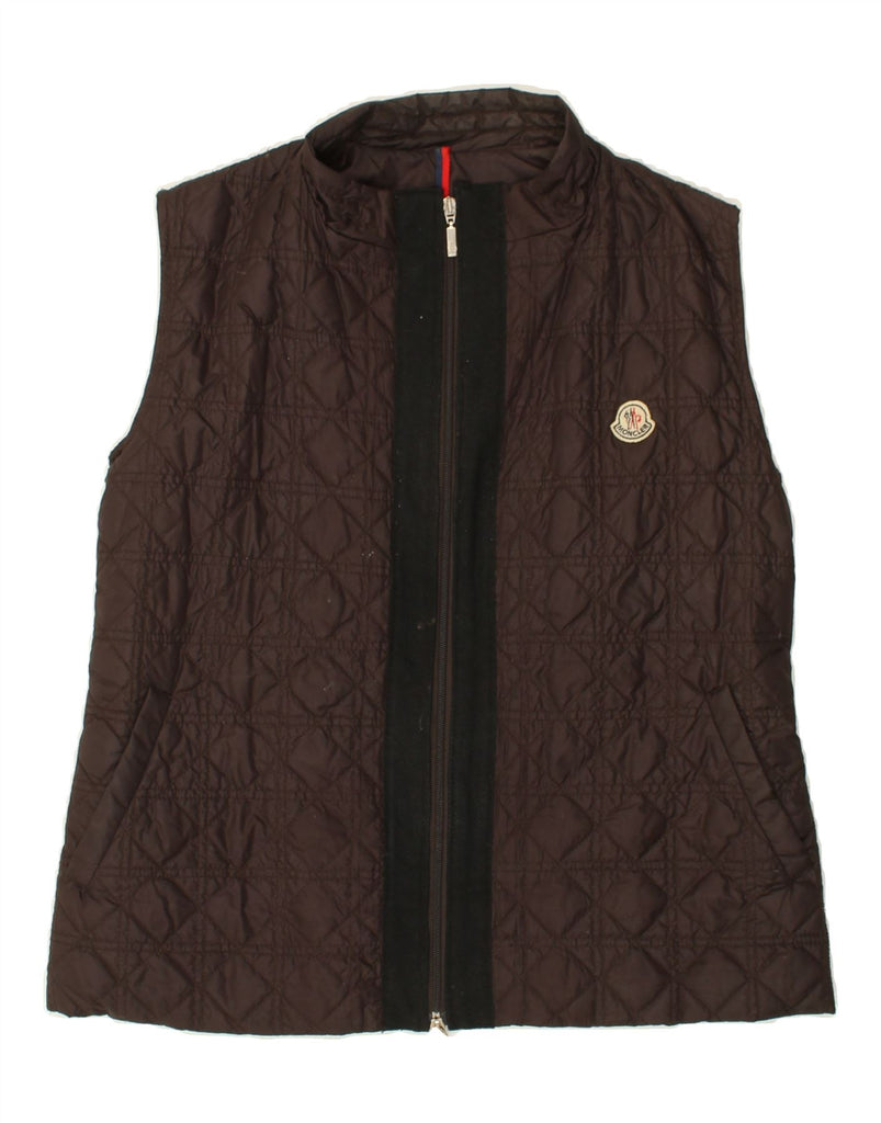 MONCLER Womens Quilted Gilet Size 3 Large Brown Polyester | Vintage Moncler | Thrift | Second-Hand Moncler | Used Clothing | Messina Hembry 