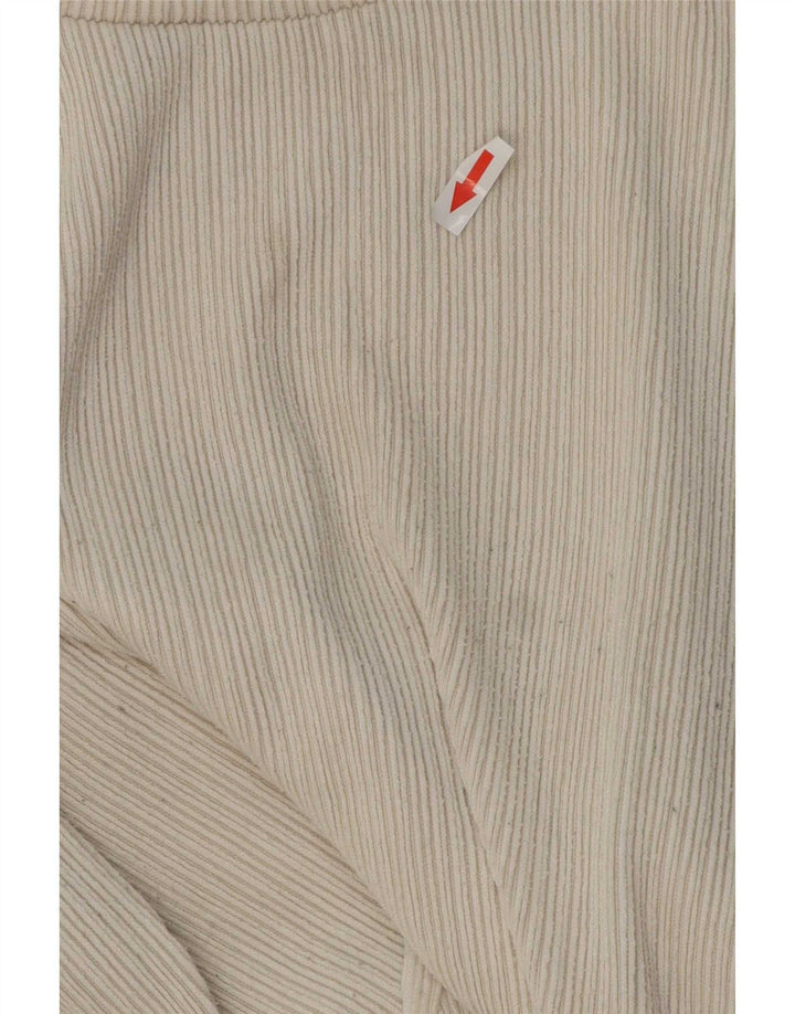 Zara Womens Top Long Sleeve UK 12 Medium Beige Polyester