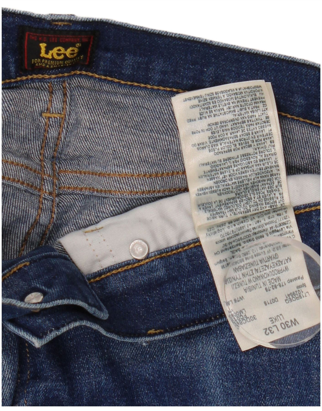 Lee Mens Luke Slim Jeans W30 L32 Blue Cotton
