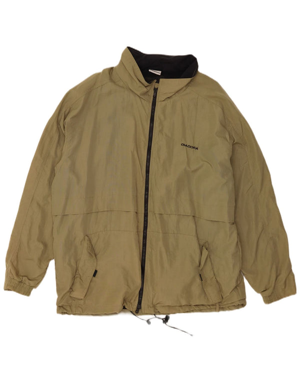 Diadora Mens Rain Jacket UK 40 Large Khaki Polyamide