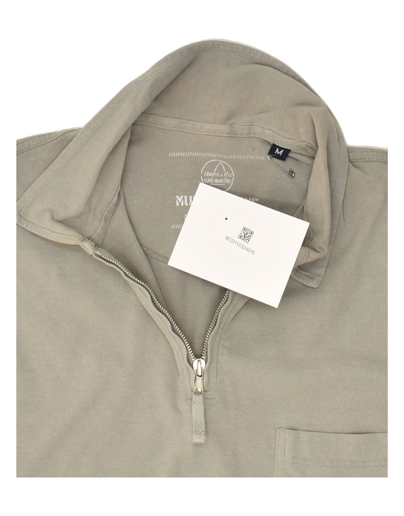 MURPHY & NYE Mens Long Sleeve Polo Shirt Medium Grey Cotton | Vintage Murphy & Nye | Thrift | Second-Hand Murphy & Nye | Used Clothing | Messina Hembry 
