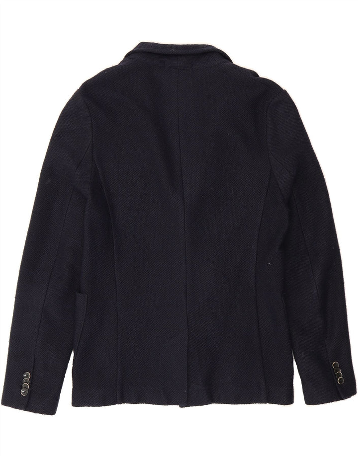 ZARA Mens 2 Button Blazer Jacket UK 38 Medium Navy Blue Acrylic Vintage Zara and Second-Hand Zara from Messina Hembry 