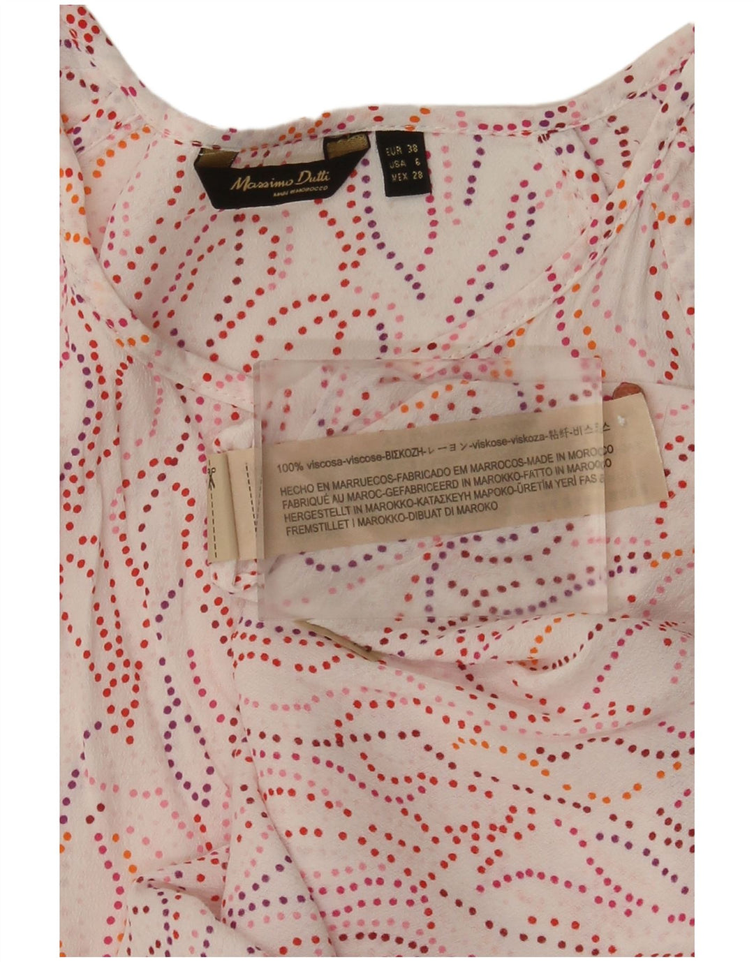Massimo Dutti Womens Abstract Pattern Blouse Top EU 38 Small White Viscose
