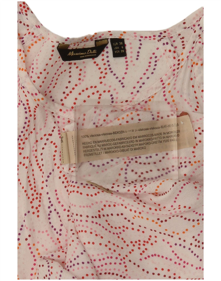 Massimo Dutti Womens Abstract Pattern Blouse Top EU 38 Small White Viscose