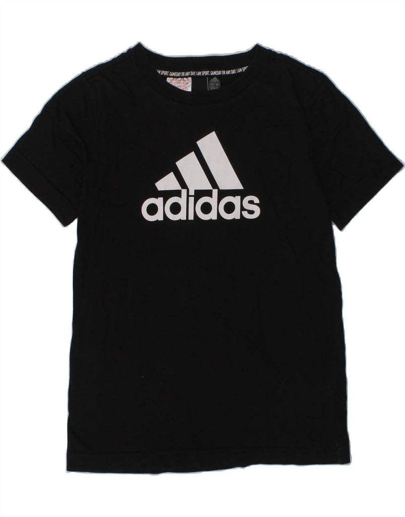 ADIDAS Boys Graphic T-Shirt Top 9-10 Years Black Cotton | Vintage Adidas | Thrift | Second-Hand Adidas | Used Clothing | Messina Hembry 