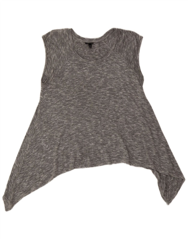 MOSSIMO Womens Asymmetric Crew Neck Jumper Sweater UK 18 XL Grey Flecked