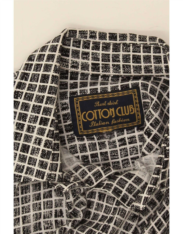 Cotton Club Mens Short Sleeve Shirt Large Black Gingham