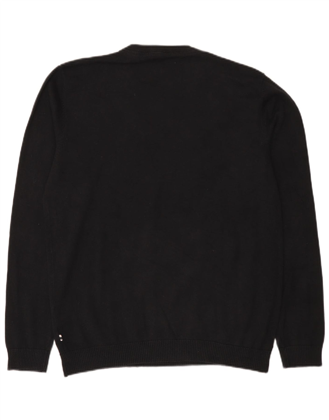 Jack & Jones Mens V-Neck Jumper Sweater Large Black Cotton