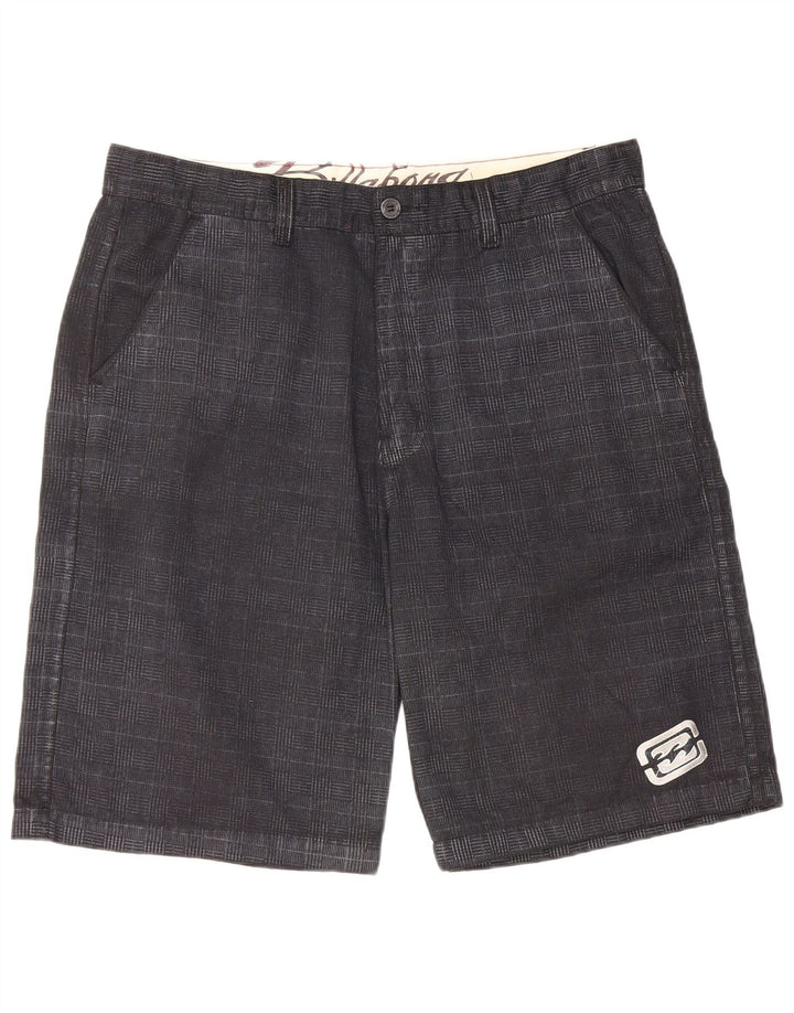 Billabong Mens Chino Shorts W40 XL Black Check Cotton