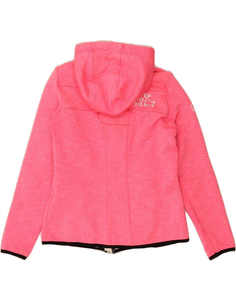 SUPERDRY Womens Windtrekker Hooded Bomber Jacket UK 12 Medium Pink Cotton Vintage Superdry and Second-Hand Superdry from Messina Hembry 