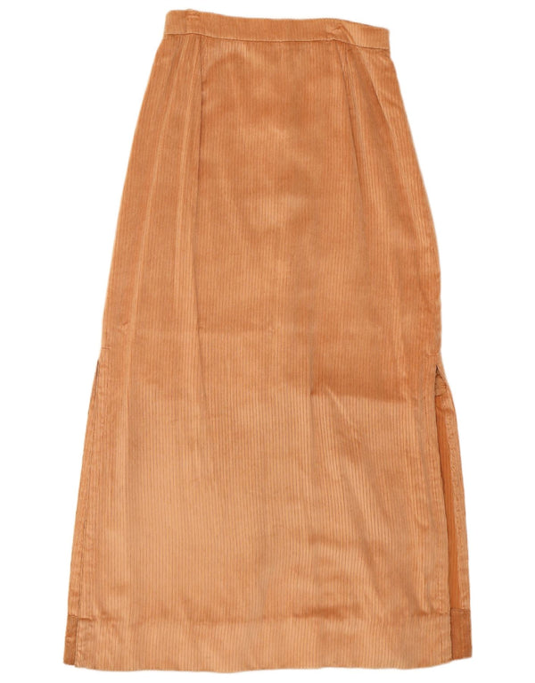 Vintage Womens Maxi Corduroy Skirt W26 Small Beige