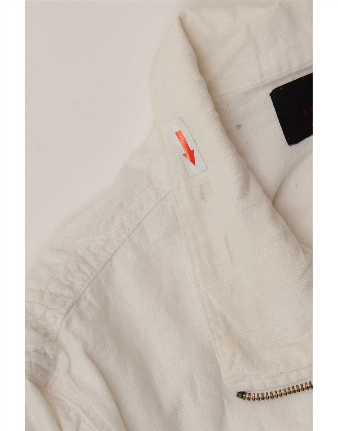 Zara Mens Utility Jacket UK 42 XL White Polyester