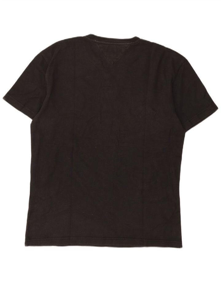 Tommy Hilfiger Mens T-Shirt Top Large Black Cotton