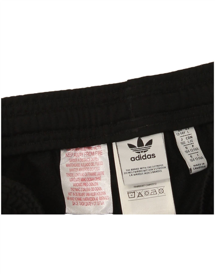 Adidas Boys Tracksuit Trousers Joggers 13-14 Years Black Polyester