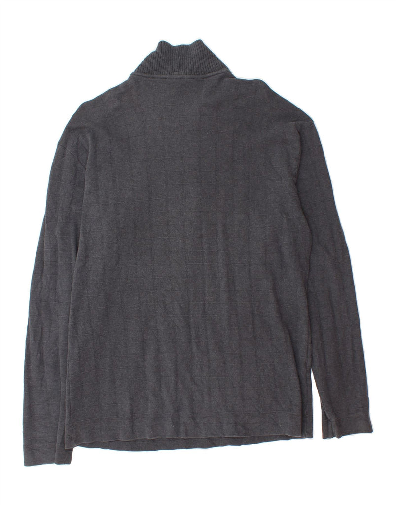 DOCKERS Mens Zip Neck Jumper Sweater Medium Grey Cotton Vintage Dockers and Second-Hand Dockers from Messina Hembry 