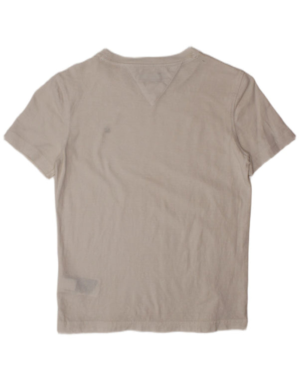 TOMMY HILFIGER Boys T-Shirt Top 7-8 Years White Cotton
