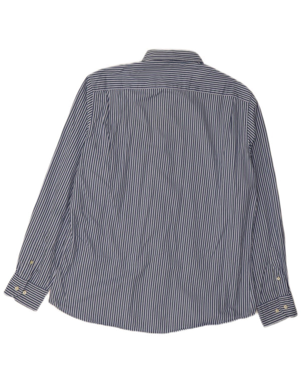Massimo Dutti Mens Shirt XL Blue Pinstripe
