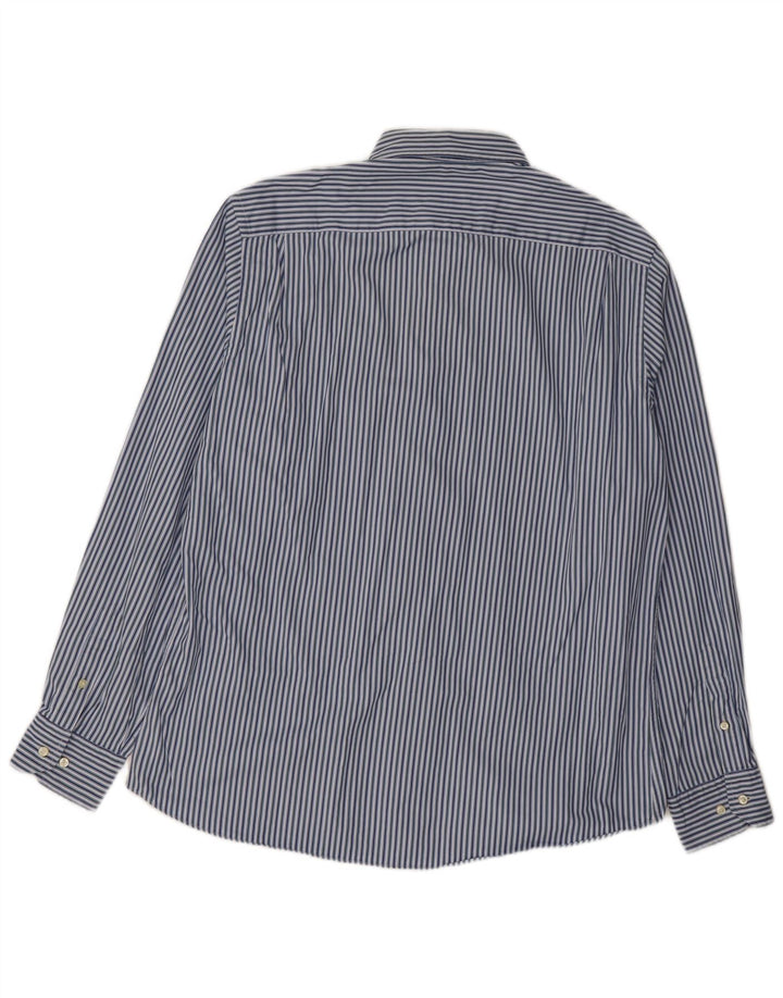 Massimo Dutti Mens Shirt XL Blue Pinstripe