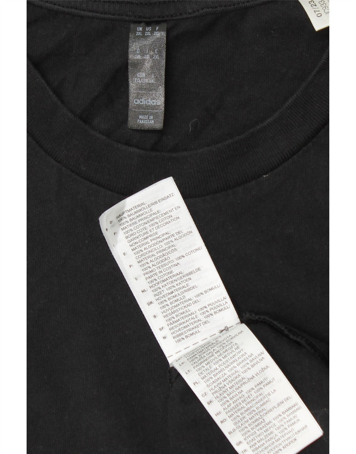 Adidas Mens T-Shirt Top 2XL Black Cotton