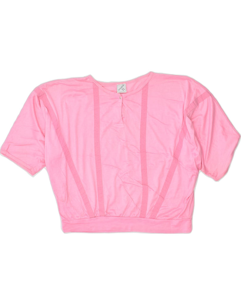 VINTAGE Womens Batwing Crop Top IT 44 Medium Pink Cotton | Vintage Vintage | Thrift | Second-Hand Vintage | Used Clothing | Messina Hembry 