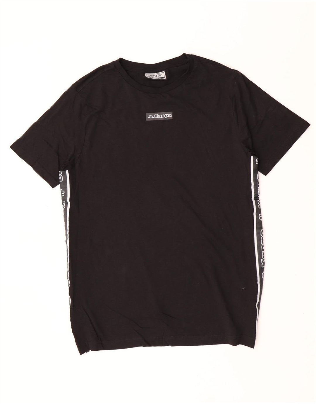 Kappa Mens Graphic T-Shirt Top Medium Black Colourblock Cotton