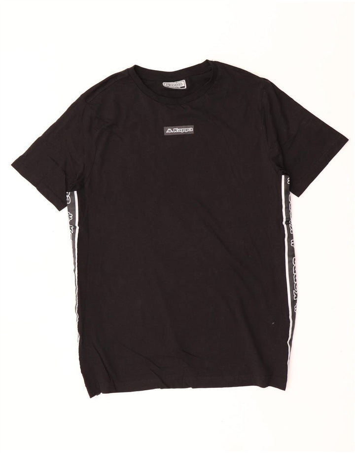 Kappa Mens Graphic T-Shirt Top Medium Black Colourblock Cotton