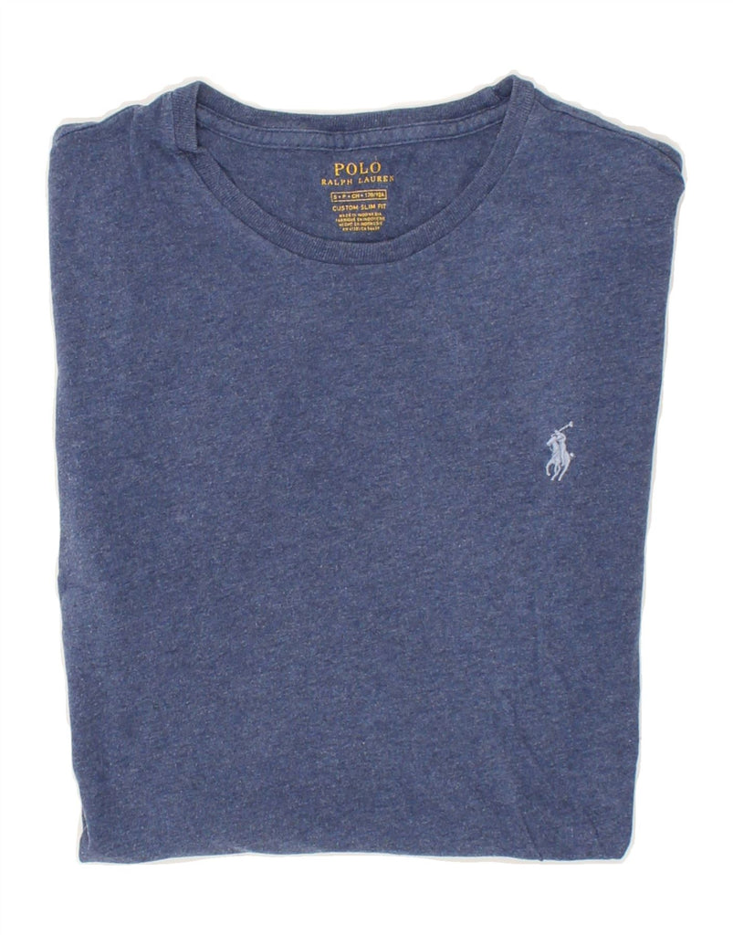 POLO RALPH LAUREN Mens Custom Slim Fit T-Shirt Top Small Blue Cotton | Vintage Polo Ralph Lauren | Thrift | Second-Hand Polo Ralph Lauren | Used Clothing | Messina Hembry 