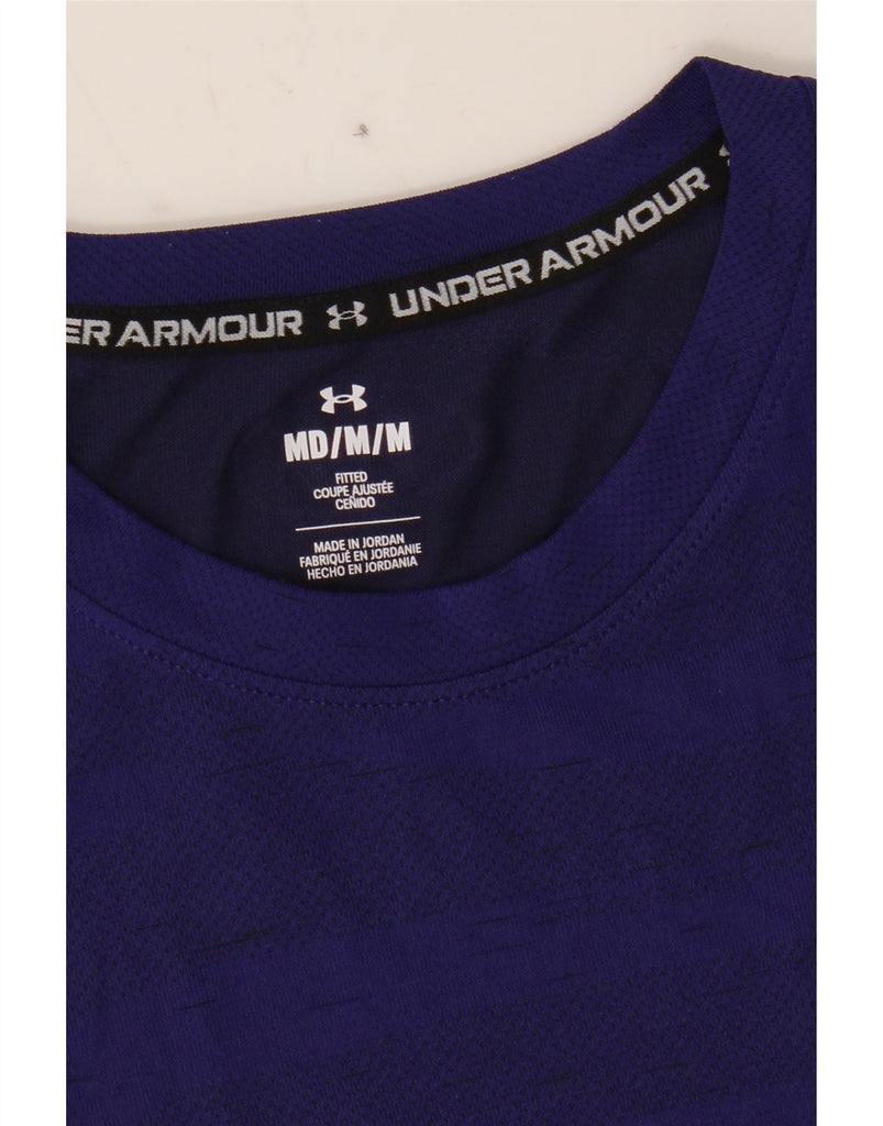 UNDER ARMOUR Mens Fitted T-Shirt Top Medium Purple Vintage Under Armour and Second-Hand Under Armour from Messina Hembry 