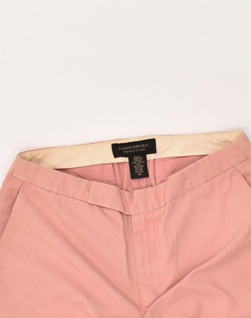 BANANA REPUBLIC Womens Capri Chino Trousers US 4 Small W26 L23 Pink Cotton | Vintage Banana Republic | Thrift | Second-Hand Banana Republic | Used Clothing | Messina Hembry 