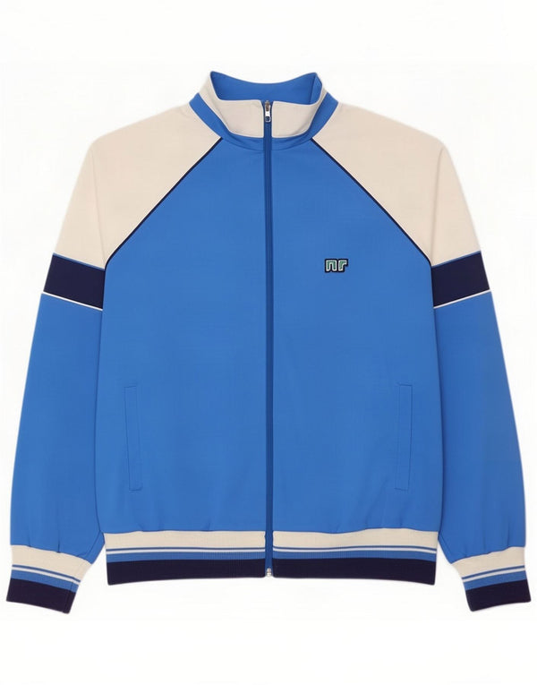 Ennerre Womens Tracksuit Top Jacket UK 22 3XL Blue Colourblock Polyamide