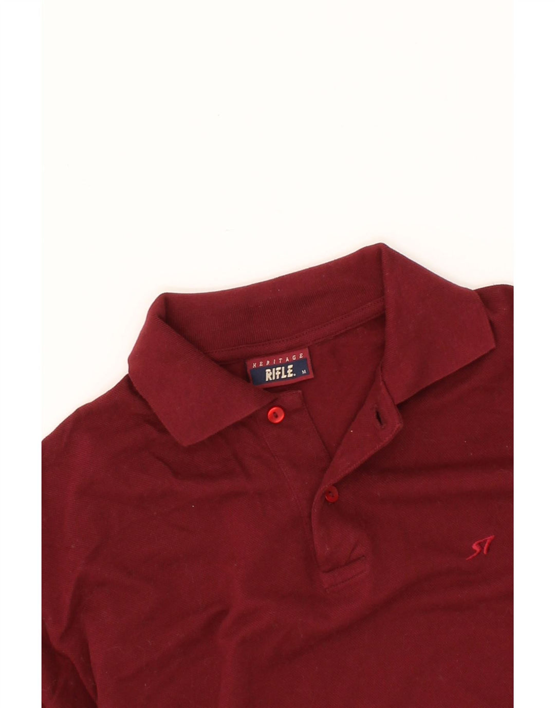RIFLE Mens Long Sleeve Polo Shirt Medium Burgundy Cotton Vintage Rifle and Second-Hand Rifle from Messina Hembry 