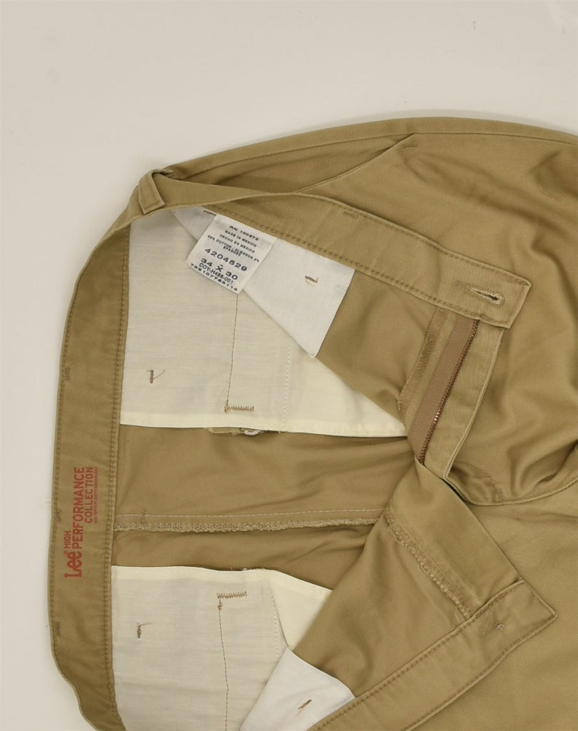 LEE Mens Straight Chino Trousers W34 L30 Khaki Cotton | Vintage Lee | Thrift | Second-Hand Lee | Used Clothing | Messina Hembry 