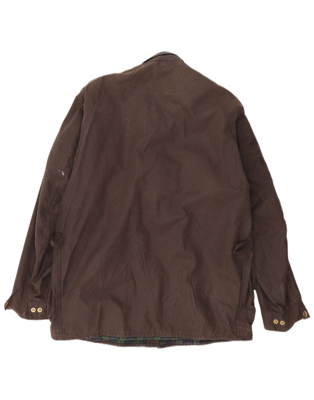 BARBOUR Mens Waxed Cotton Jacket Size 38 Small Brown Cotton