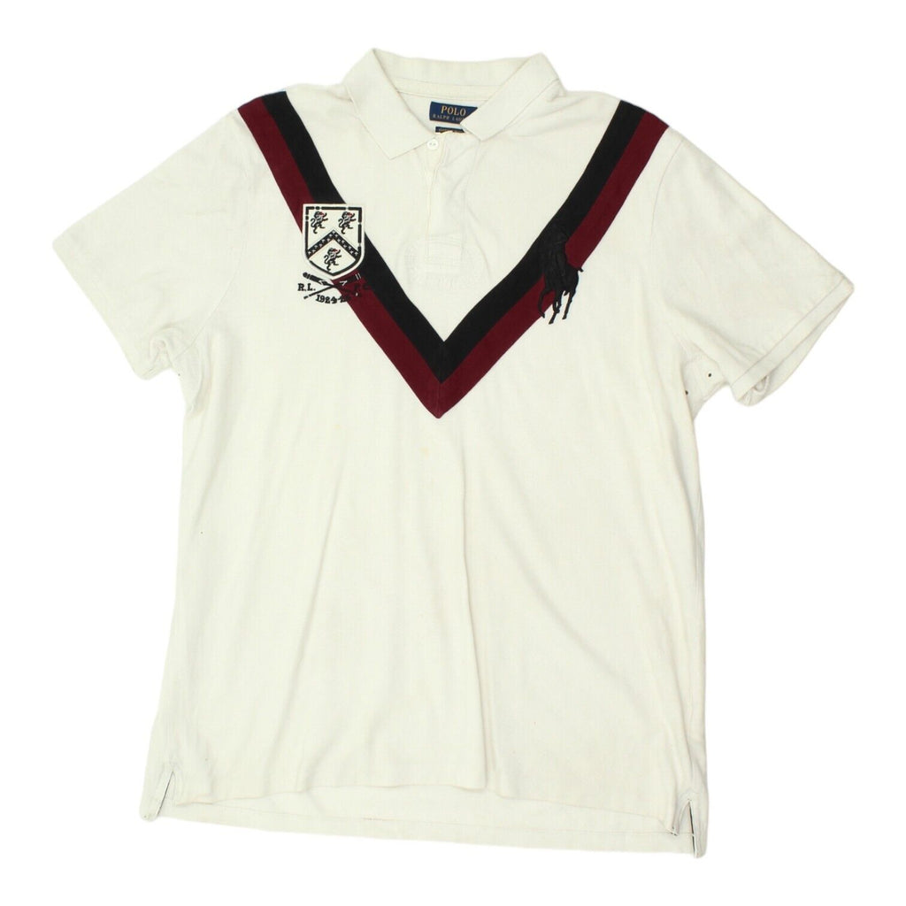 Polo Ralph Lauren Mens White Boathouse SS Rugby Polo Shirt | Vintage Designer | Vintage Messina Hembry | Thrift | Second-Hand Messina Hembry | Used Clothing | Messina Hembry 