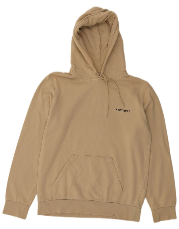Carhartt Mens Hoodie Jumper Small Beige Cotton