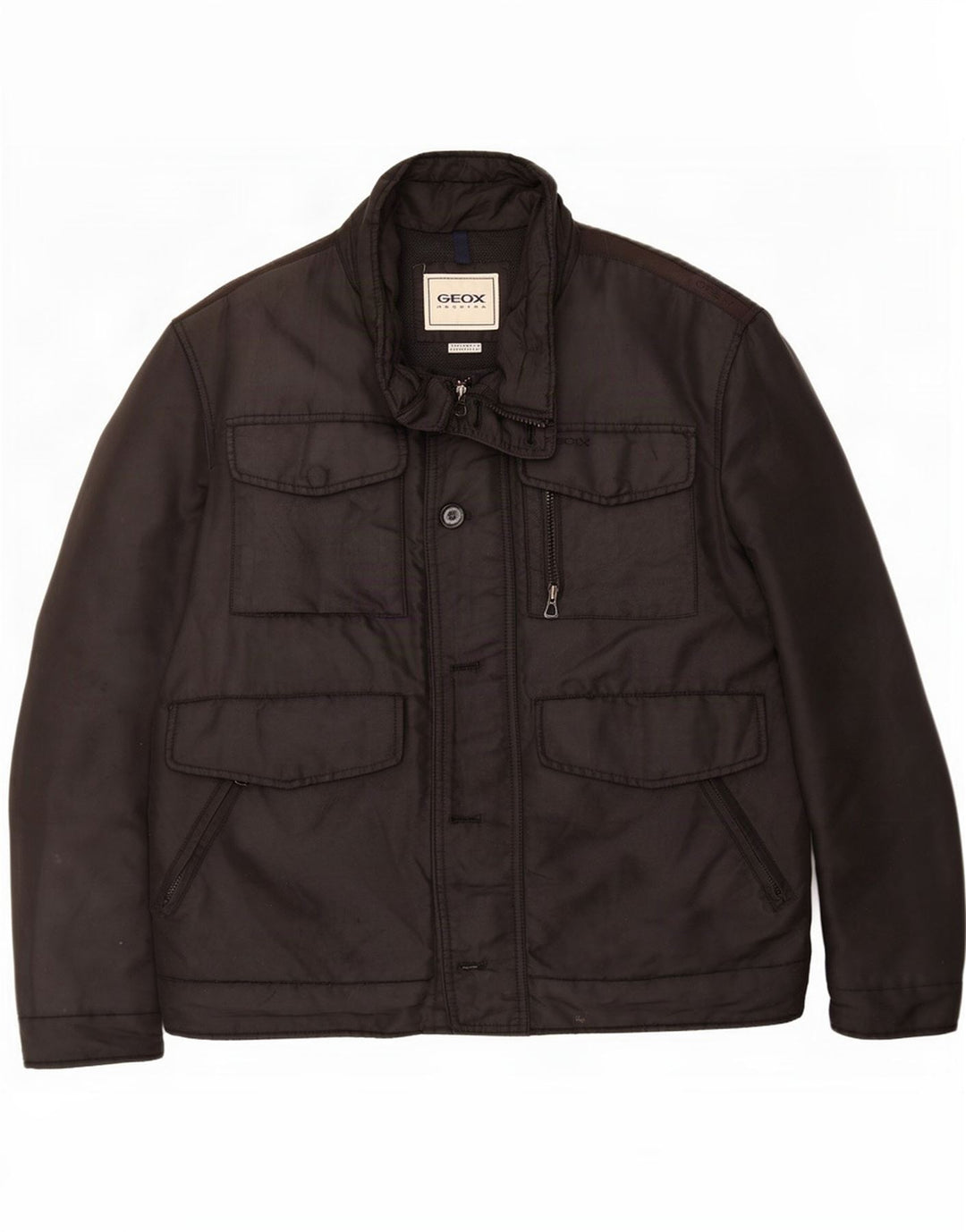 Geox Mens Utility Jacket UK 44 2XL Black Polyester