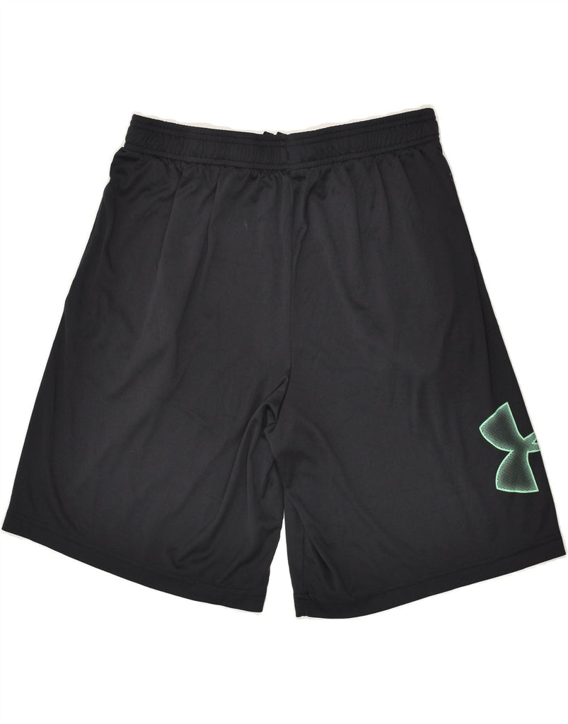UNDER ARMOUR Mens Heat Gear Graphic Sport Shorts Large Black Polyester | Vintage Under Armour | Thrift | Second-Hand Under Armour | Used Clothing | Messina Hembry 