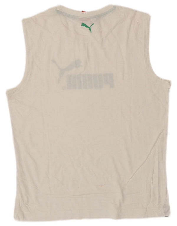 Puma Mens Graphic Vest Top Medium White