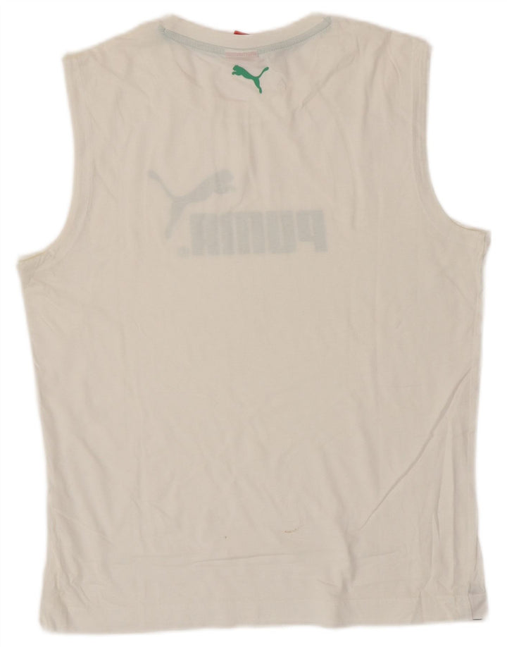 Puma Mens Graphic Vest Top Medium White