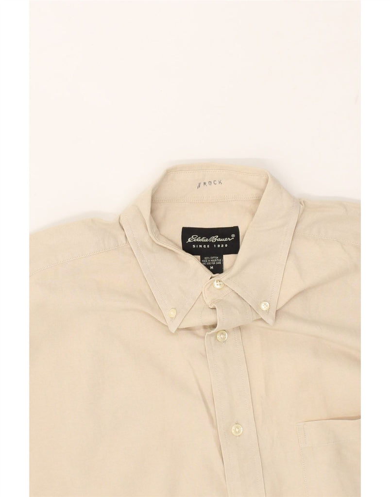 EDDIE BAUER Mens Short Sleeve Shirt Medium Beige Cotton | Vintage Eddie Bauer | Thrift | Second-Hand Eddie Bauer | Used Clothing | Messina Hembry 