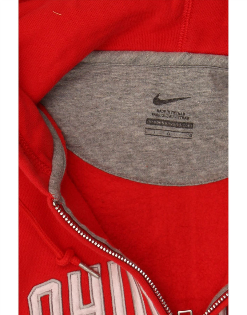 NIKE Womens Ohio State Graphic Zip Hoodie Sweater UK 16 Large Red Cotton Vintage Nike and Second-Hand Nike from Messina Hembry 