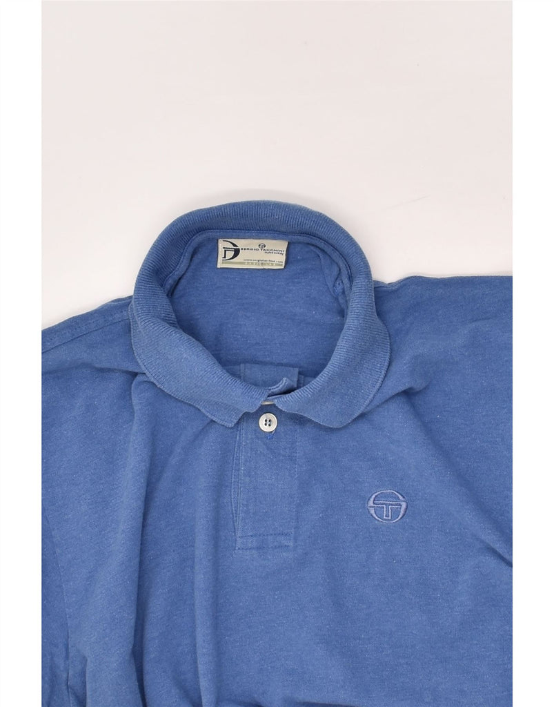 SERGIO TACCHINI Mens Polo Shirt IT 46 Small Blue Cotton | Vintage Sergio Tacchini | Thrift | Second-Hand Sergio Tacchini | Used Clothing | Messina Hembry 