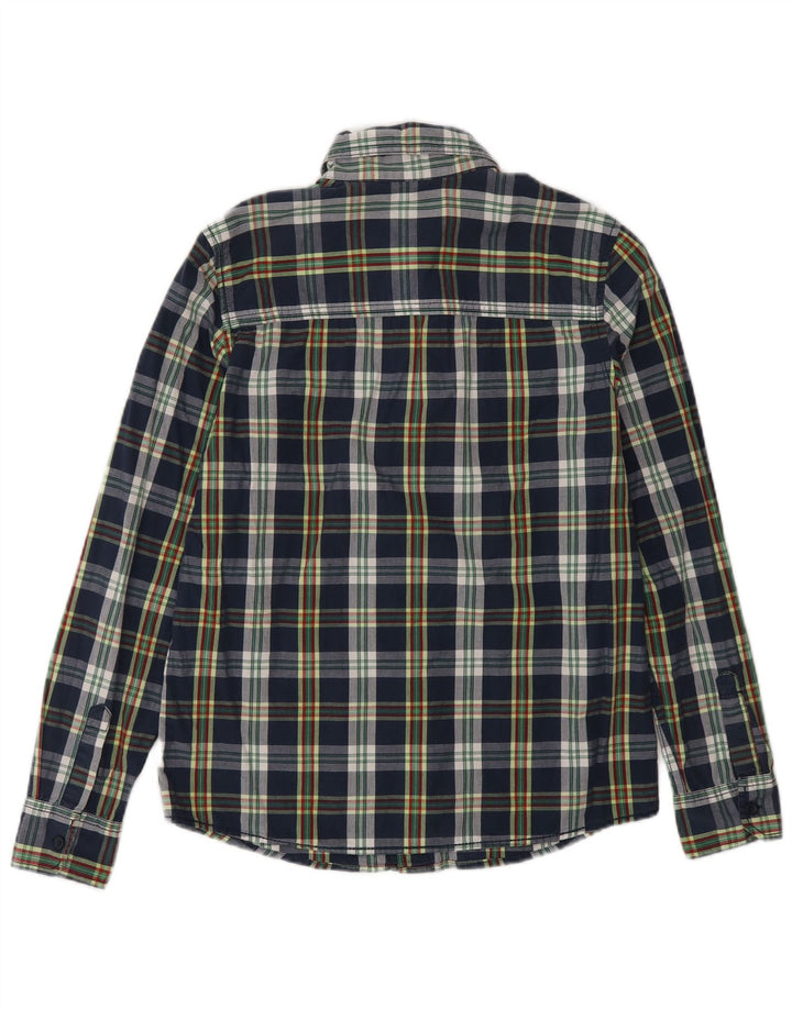 BENETTON Boys Shirt 9-10 Years Navy Blue Check