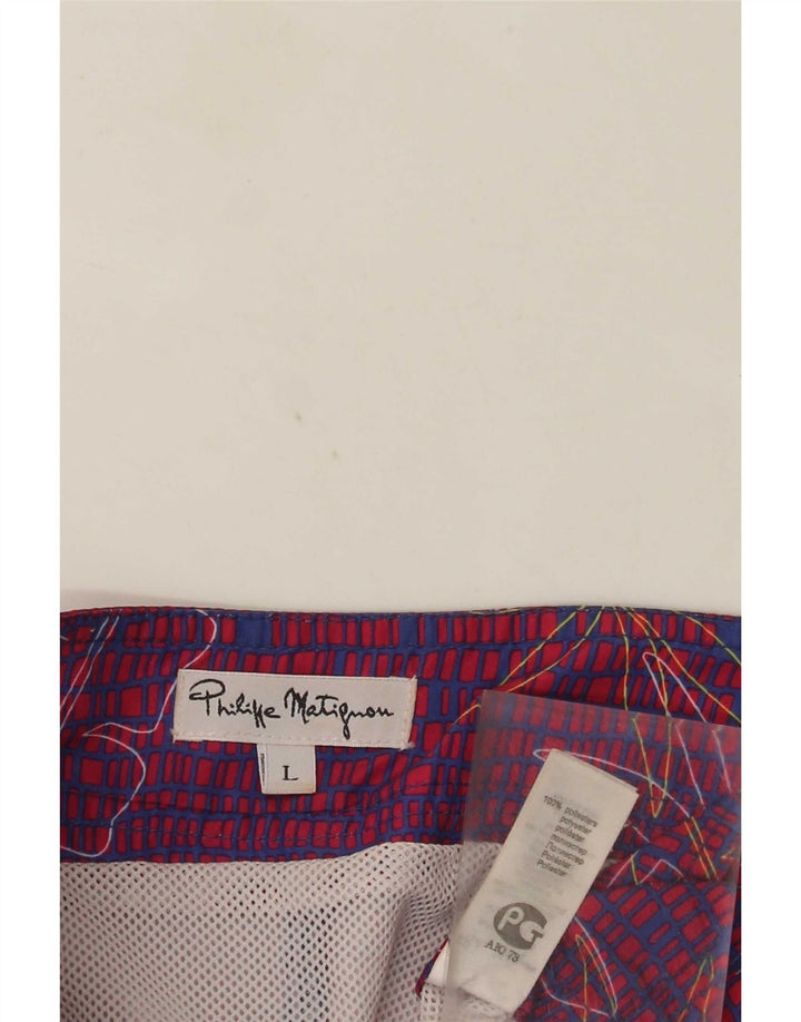 Philippe Matignon Mens Graphic Swimming Shorts Large Purple Floral