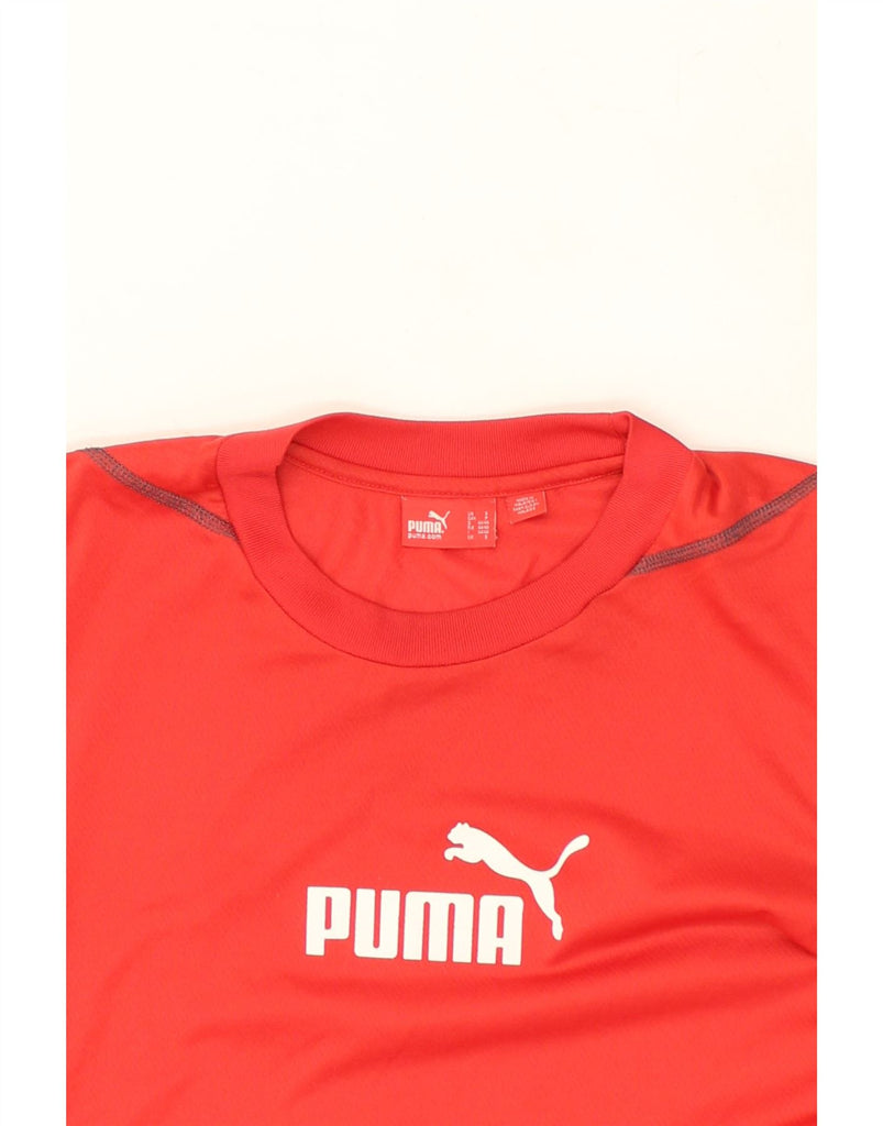 PUMA Mens Graphic Top Long Sleeve Small Red | Vintage Puma | Thrift | Second-Hand Puma | Used Clothing | Messina Hembry 