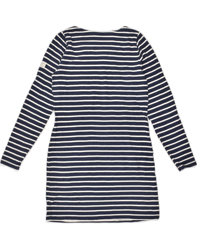 JOULES Womens Long Sleeve T-Shirt Dress UK 10 Small Navy Blue Striped | Vintage Joules | Thrift | Second-Hand Joules | Used Clothing | Messina Hembry 