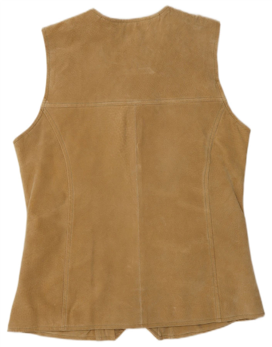 Woodland Womens Suede Gilet IT 44 Medium Beige Leather