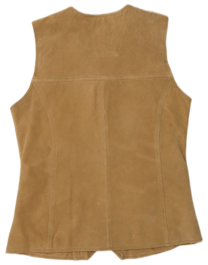 Woodland Womens Suede Gilet IT 44 Medium Beige Leather
